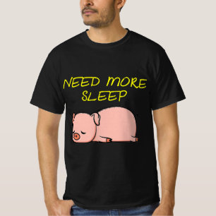 Funny Sleeping Pig Pajama for Bedtime T-Shirt