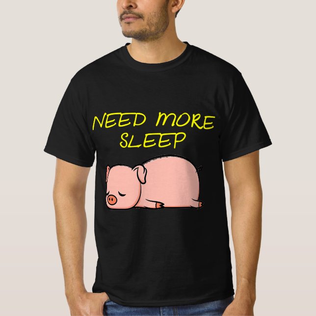 Funny Sleeping Pig Pajama for Bedtime  T-Shirt (Front)