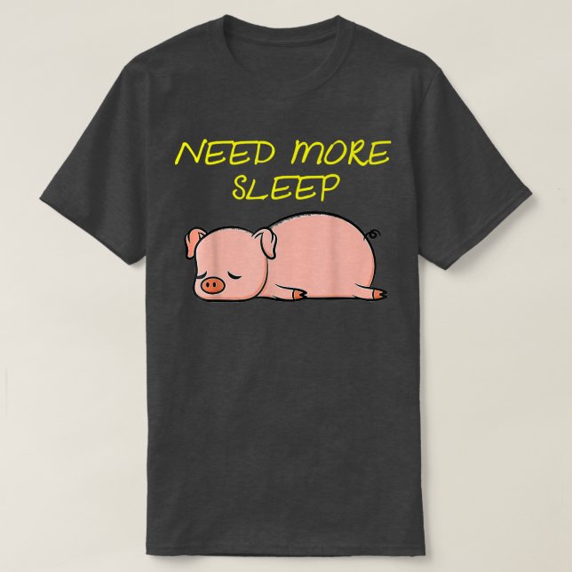 Funny Sleeping Pig Pajama  T-Shirt (Design Front)