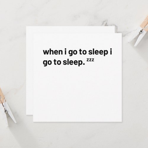 Funny Sleeping quote Invitation