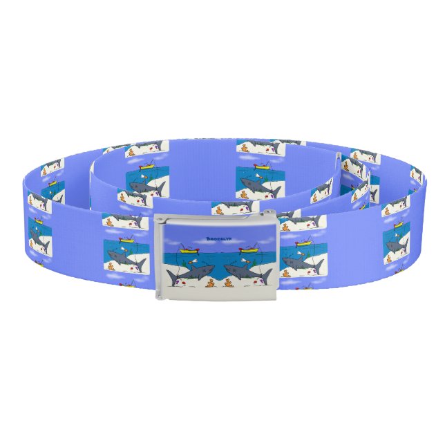 Funny sleeping shark and fishing cartoon belt (Coil)