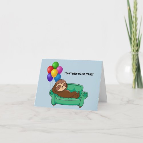 Funny Sleeping Sloth Birthday Card