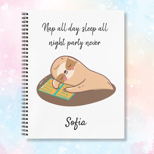 Funny Sleeping Sloth  Notebook