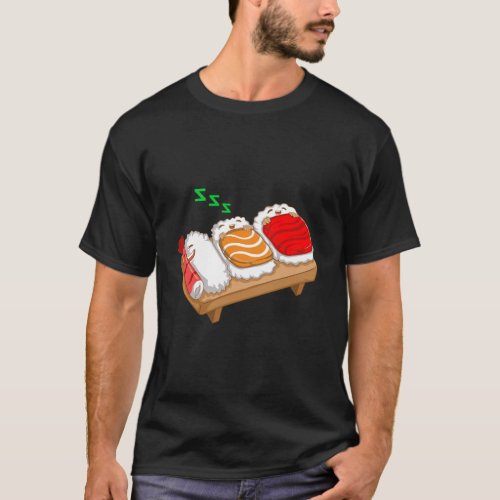 Funny Sleeping Sushi Roll Lover Pajama Party Cool  T_Shirt