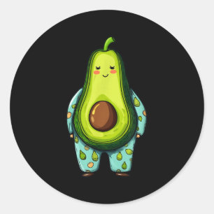 Funny Sleepy Avocado In Pajama Costume For Boys An Classic Round Sticker