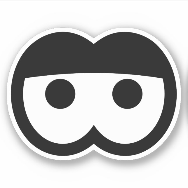 Funny Sleepy Cartoon Eyeball Vinyl Sticker (Front)