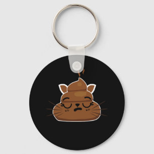 Funny Sleepy Cat Emoji Pajama Poo Emoticon Humor Keychain