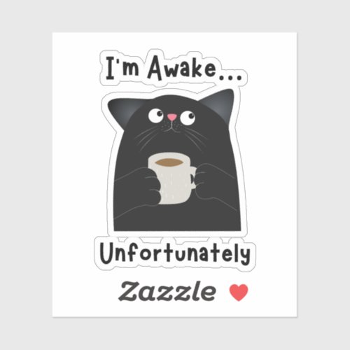Funny Sleepy Cat  Sticker