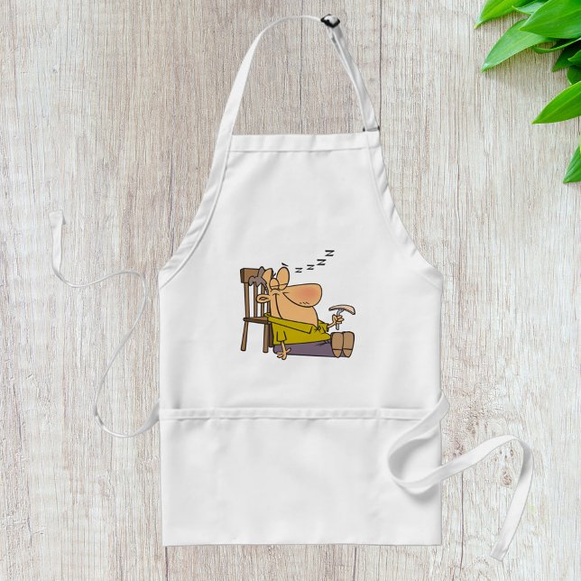Funny Sleepy Man Napping with Sandwich  Adult Apron (Creator Uploaded)