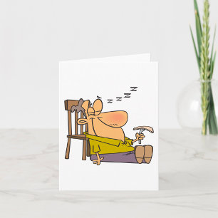 Funny Sleepy Man Napping with Sandwich Card