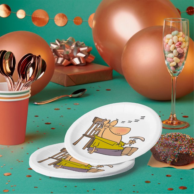 Funny Sleepy Man Napping with Sandwich  Paper Plates (Creator Uploaded)