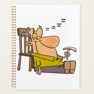 Funny Sleepy Man Napping with Sandwich Planner
