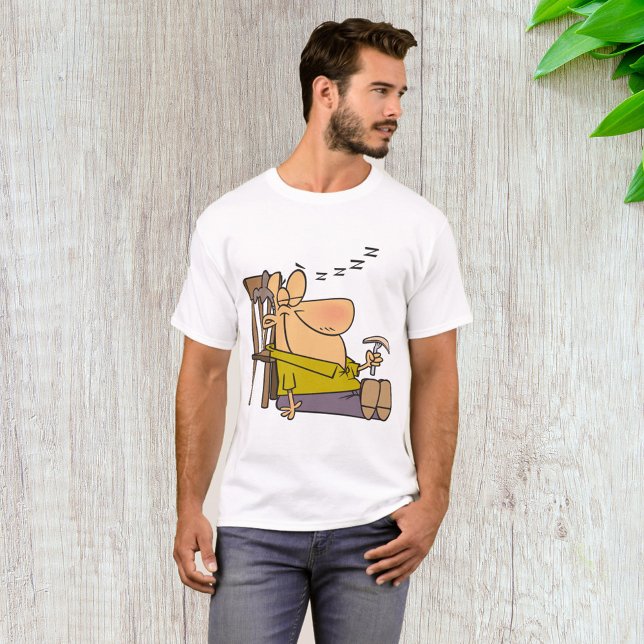 Funny Sleepy Man Napping with Sandwich  T-Shirt (Creator Uploaded)