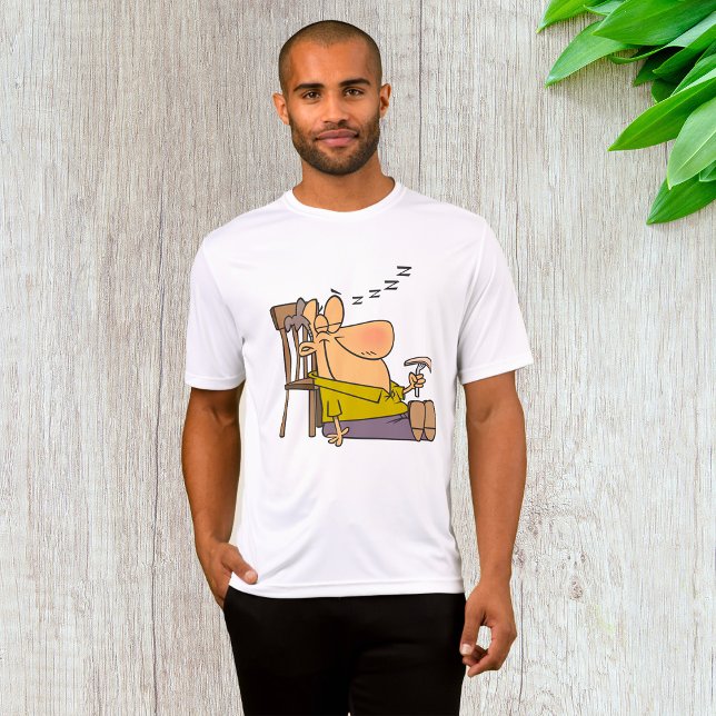 Funny Sleepy Man Napping with Sandwich  T-Shirt (Creator Uploaded)