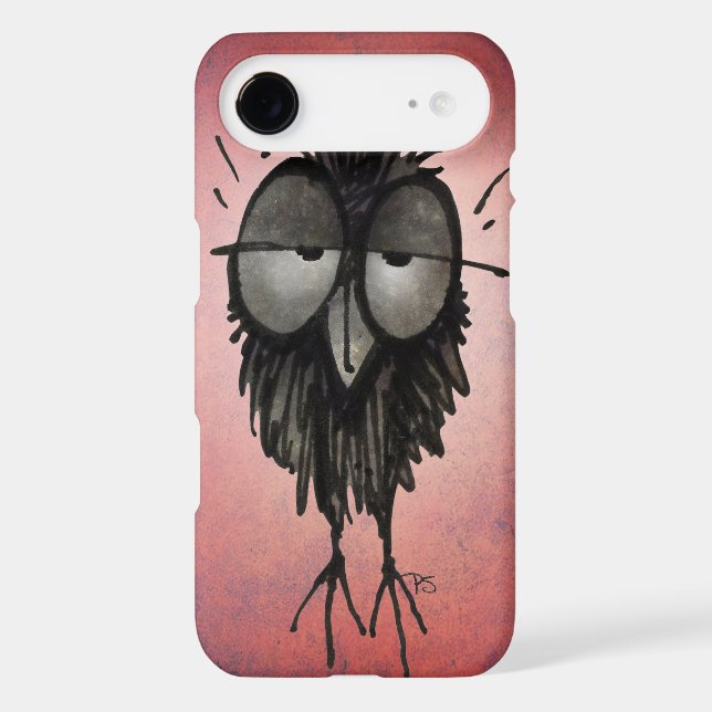 Funny Sleepy Owl on Pink Case-Mate iPhone Case (Back)