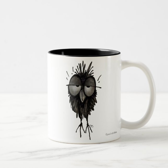 Funny Sleepy Owl Two-Tone Coffee Mug (Right)
