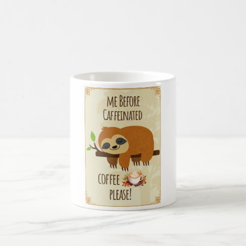 Funny Sleepy Panda Before Caffeinated Coffee Mug