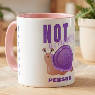 Funny Sleepy Snail With Purple Shell Coffee Mug