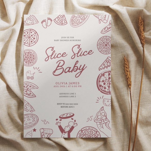 Funny slice slice baby pizza baby shower invitation (Creator Uploaded)