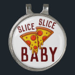 Funny "Slice Slice, Baby" Pizza Gag Foodie Gift Golf Hat Clip<br><div class="desc">Serve up some laughs on the links with these hilarious "Slice Slice, Baby" pizza-themed golf divot tool! Perfect for the golfer who—let's be honest—spends a little too much time in the rough. This fun design features two cheesy pepperoni pizza slices and a punny nod to a classic track, making it...</div>