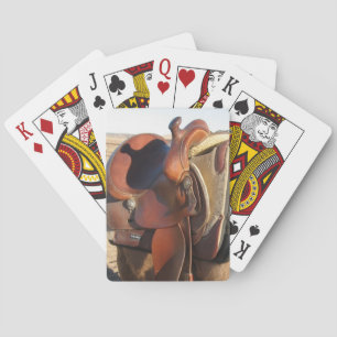 Funny Slipped Horse Saddle - Western Poker Cards
