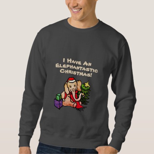 Funny Slogan Cute Cartoon Elephant Christmas Sweatshirt