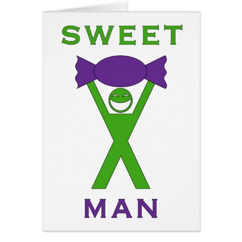 Funny Slogan Green Man  Purple Sweet Humour Quote