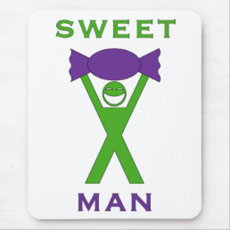 Funny Slogan Green &amp; Purple Sweet Man Quote Humour Mouse Pad