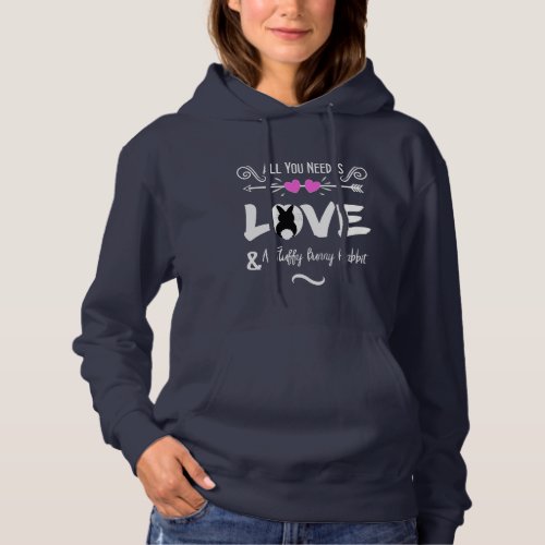 Funny Slogan Love Bunny Rabbits Theme Graphic Hoodie