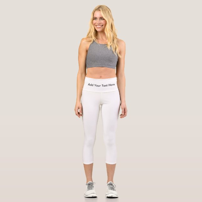 Funny Slogan Name Custom Quote Capri Leggings (Front)