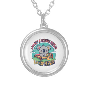 funny slogan silver plated necklace