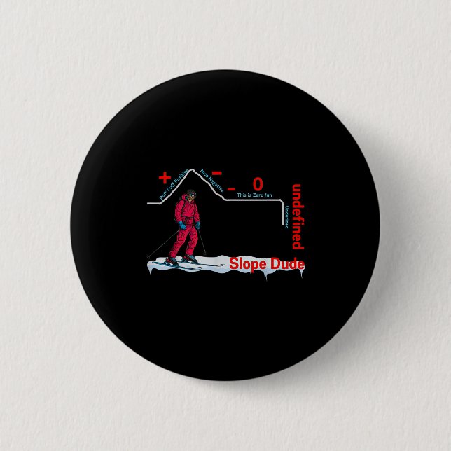 Funny Slope Dude Algebra Geometry Middle School Ma Button (Front)