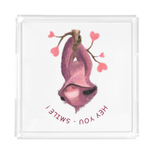 Funny Sloth Acrylic Tray - Custom Text