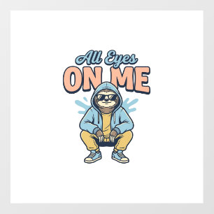Funny Sloth All Eyes On Me Vintage Vector Design_1 Floor Decals