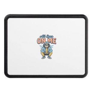 Funny Sloth All Eyes On Me Vintage Vector Design_1 Hitch Cover