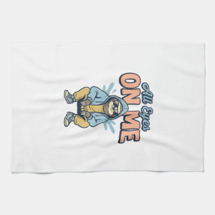 Funny Sloth All Eyes On Me Vintage Vector Design_1 Kitchen Towel