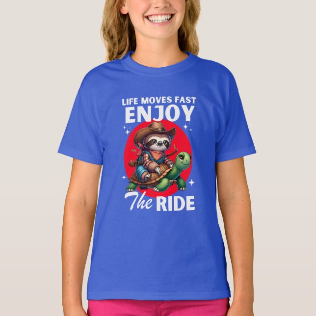 Funny sloth and cowboy turtle shirts | sloth (Front)