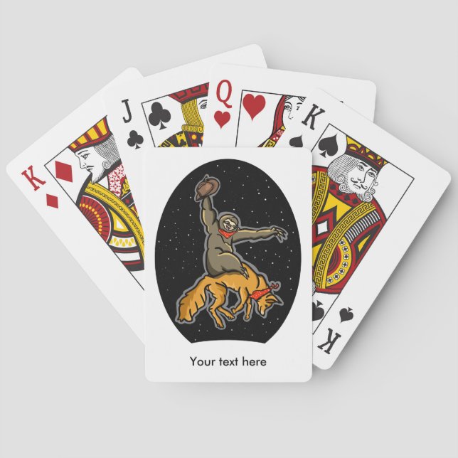 Funny Sloth and fox Poker Cards (Back)