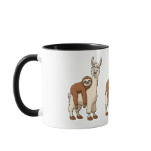 Funny Sloth and Llama Coffee Mug