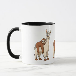 Funny Sloth and Llama Coffee Mug