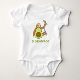 Funny Sloth Avocado Baby Bodysuit