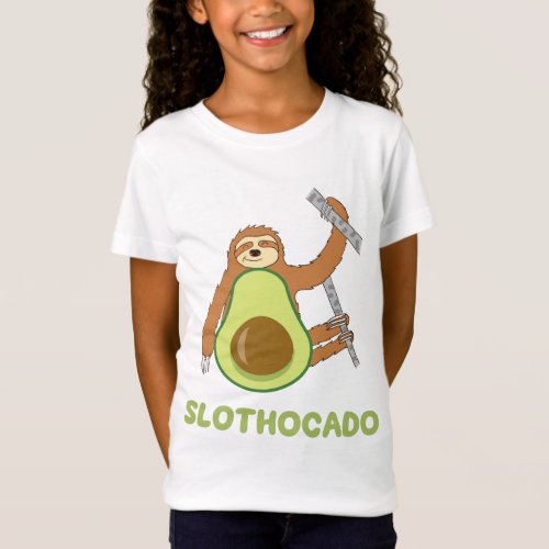 Funny Sloth Avocado Joke Slothocado Girls T_Shirt