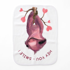 Funny Sloth Baby Burp Cloth - Custom Text