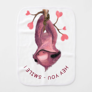 Funny Sloth Baby Burp Cloth - Custom Text
