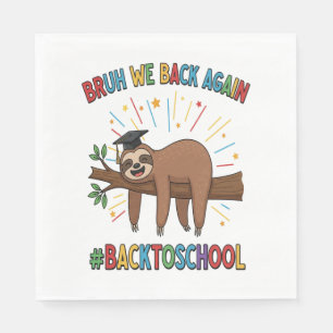 Funny Sloth Back to School Napkins