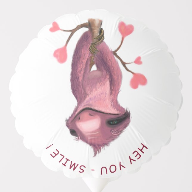 Funny Sloth Balloon - Custom Text (Front)
