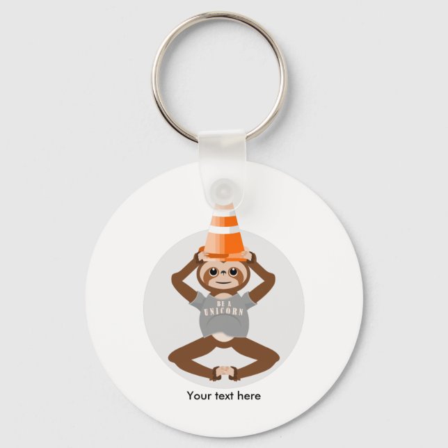Funny Sloth Be A Unicorn Keychain (Front)