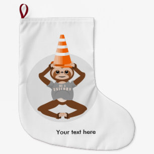 Funny Sloth Be A Unicorn Large Christmas Stocking