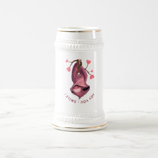 Funny Sloth Beer Stein - Custom Text (Center)