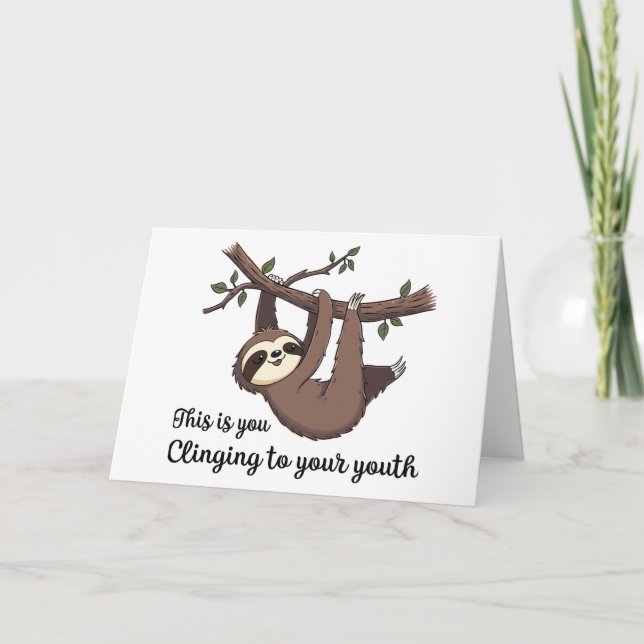 Funny sloth birthday card birthday card for kids (Front)